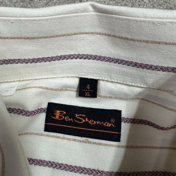 Ben Sherman Button Down Shirt Men’s Multicolored Striped Long Sleeve Size XL - Picture 11 of 13